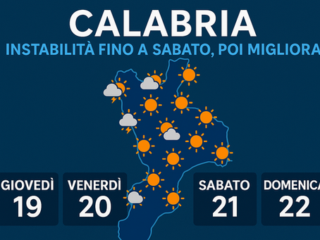 In Calabria ancora instabilità convettiva fino a Sabato 21 Giugno, poi migliora: tutti i dettagli!