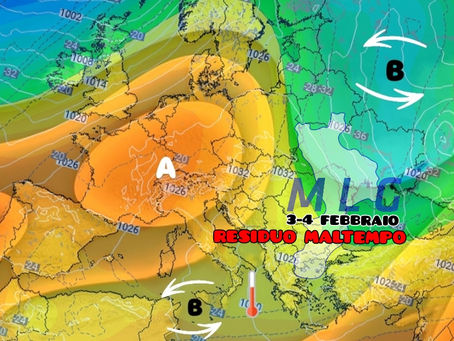 Inizio settimana con residue piogge. Scopri le previsioni dettagliate fino a Mercoledì 5 Febbraio!