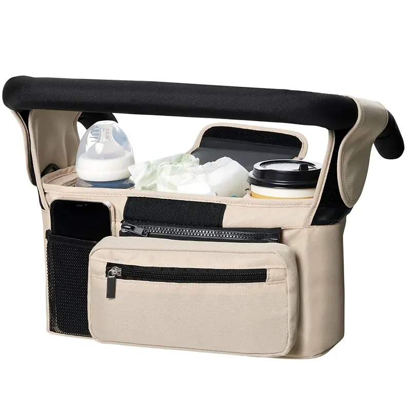 Thumbnail: Universal Baby Stroller Organizer, With Insulated Cup Holder Detachable Phone