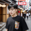 Thumbnail: Men model wearing Daruma cartoon tee feature Takoyaki, ice-cream, drinks, Cup noodle, Onigiri famous Japan foods front view