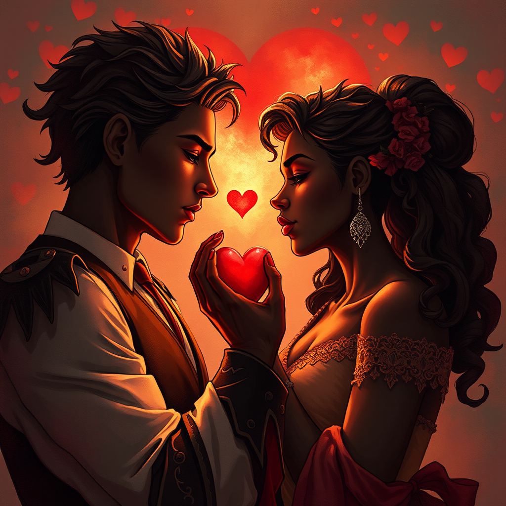 Abstract representation of emotional connection in love.