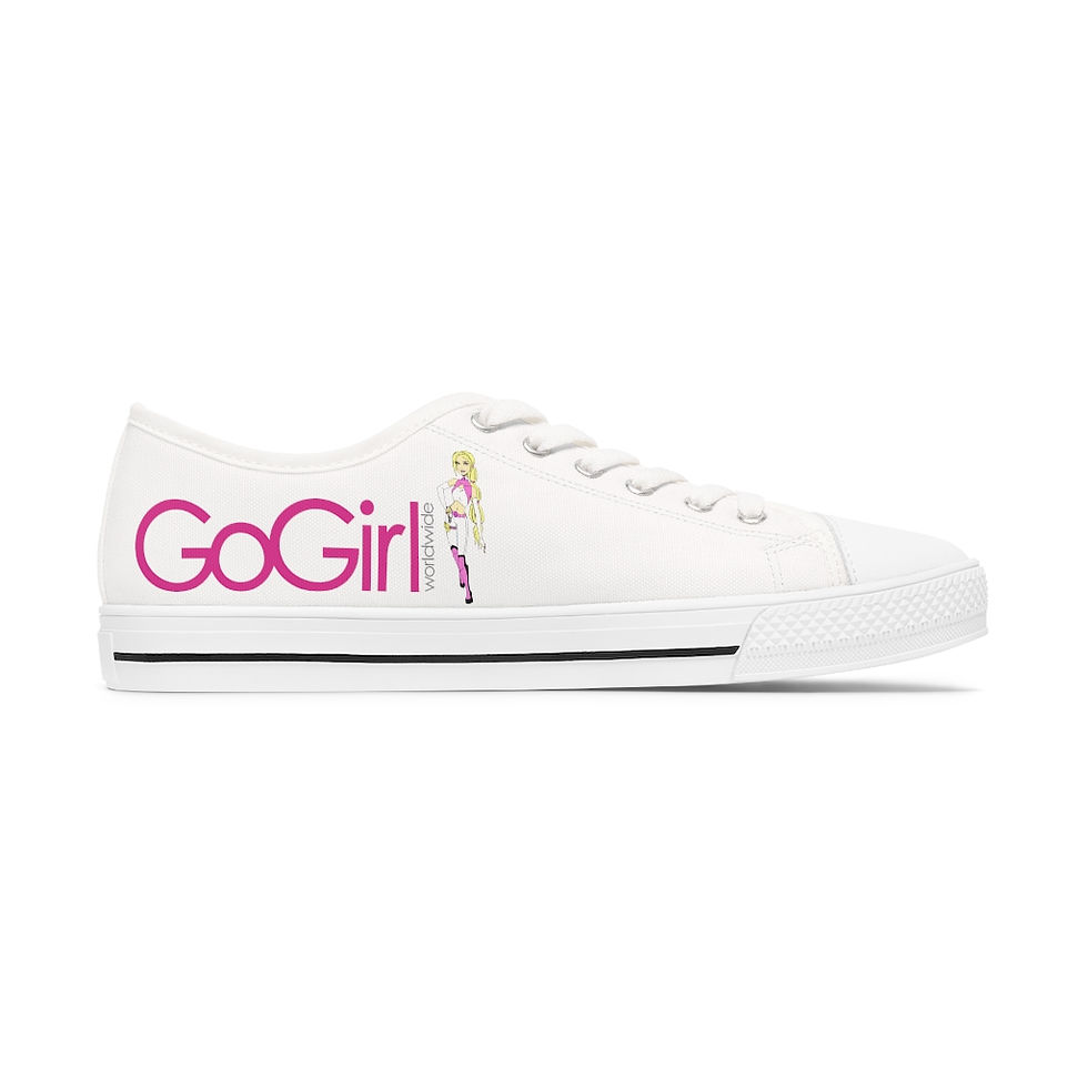 GoGirl Low Top Sneakers with Avatar - White