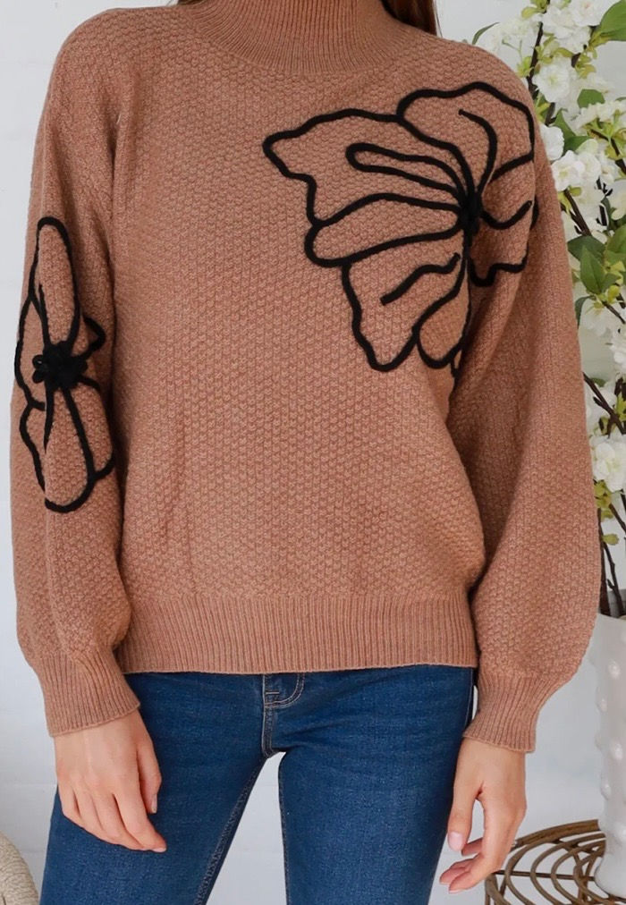 Brown leaf jumper 