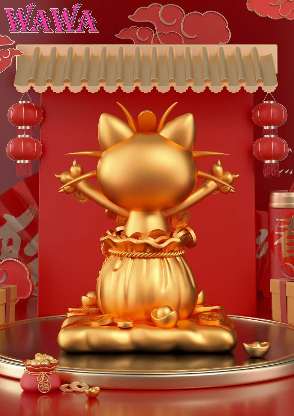Thumbnail: 【PRE-ORDER】WAWA Studio - Pokemon - Wealth Meowth Resin Statue GK Anime Figure