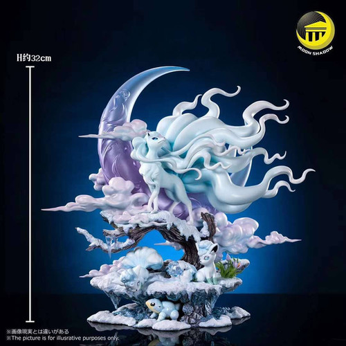 Ninetales フィギュア 月と雲のデザイン READY STOCK】Moon Shadow Studio - Pokemon - Ice Ninetales Resin
