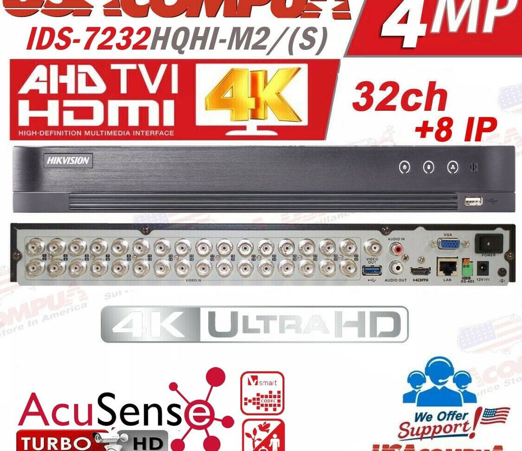 Hikvision IDS-7232HQHI-M2/S 32-ch 1080p 1U H.265 AcuSense DVR