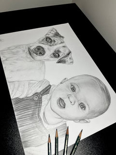 Trinity Ruhl Artist - Family Portraits. Hand Drawn Portrait