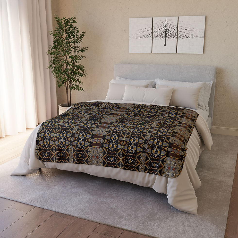 Thumbnail: Elegant Intricate Geometric Sherpa Blanket - Winter Warmer - Luxury Home Decor