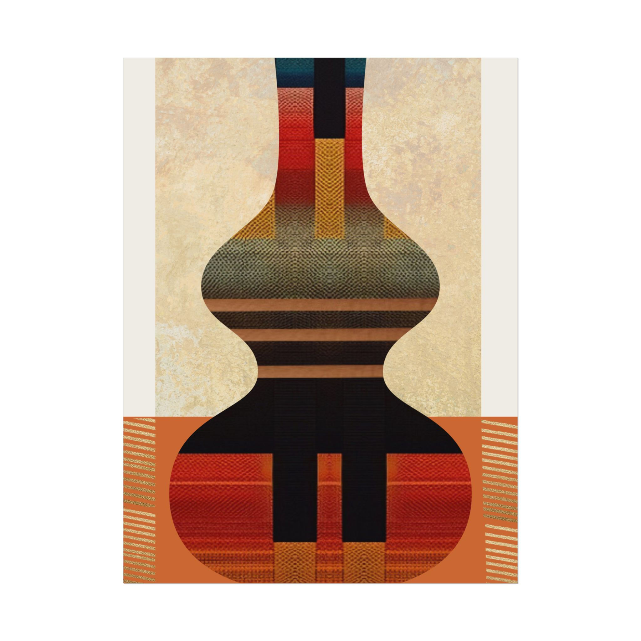 Contemporary Collage Art Print - Abstract Vase Composition - Rolled Poster
