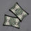 Thumbnail: Cream & Sage Green Lumbar Cushion with Black Mud Cloth Design - Water Resistant
