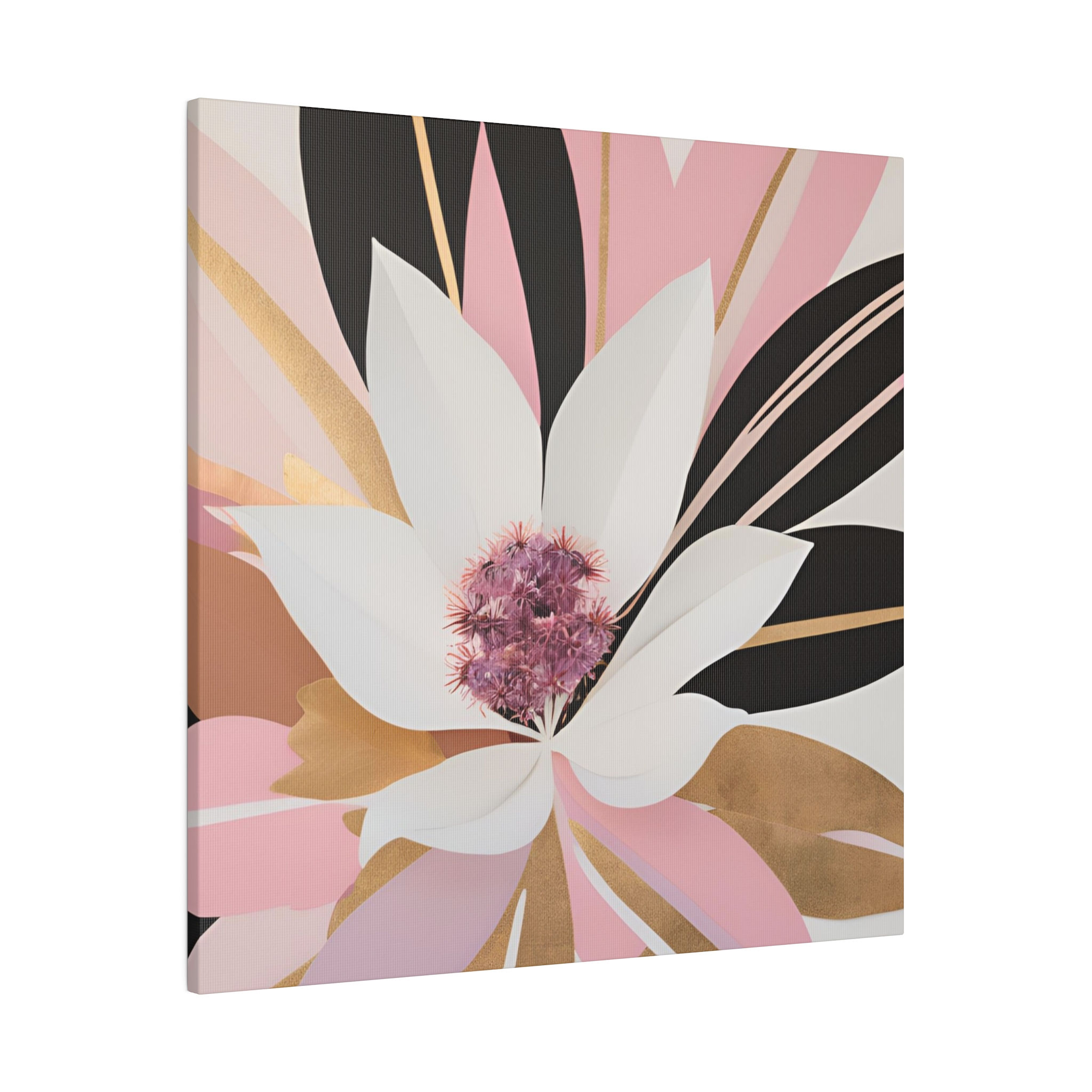  Dusky Pink Abstract Flower: Modern Floral Canvas Art 