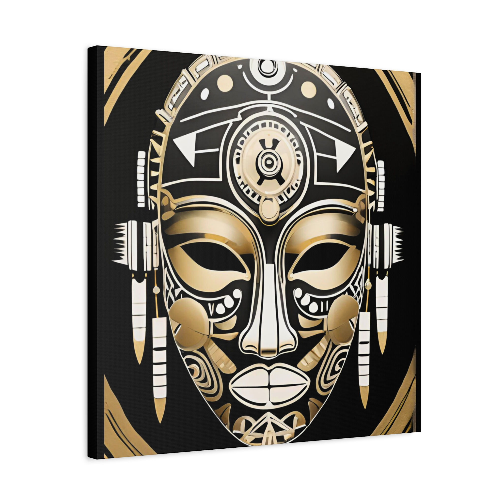  Bronze Phantom – Digital Abstract Mask Canvas Print/Contemporary Art