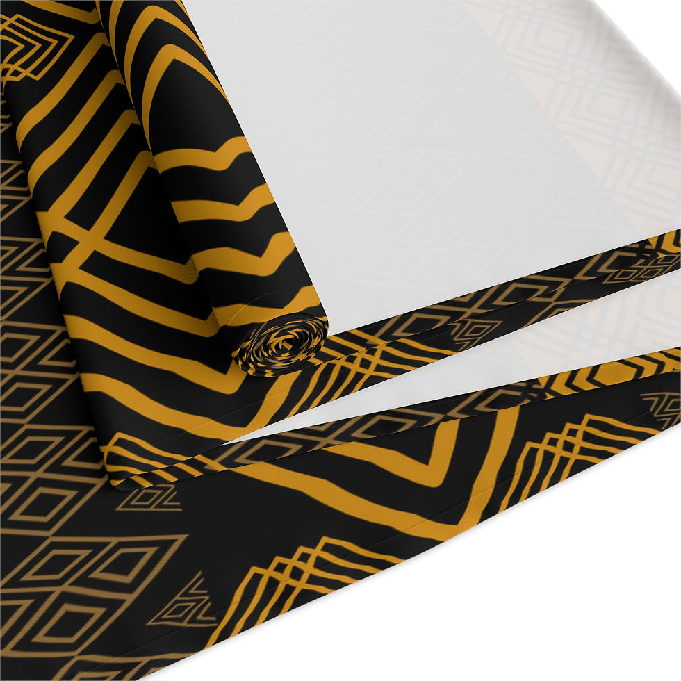 Thumbnail: Elegant Black and Gold Geometric Table Runner | Home Decor |Table Decoration