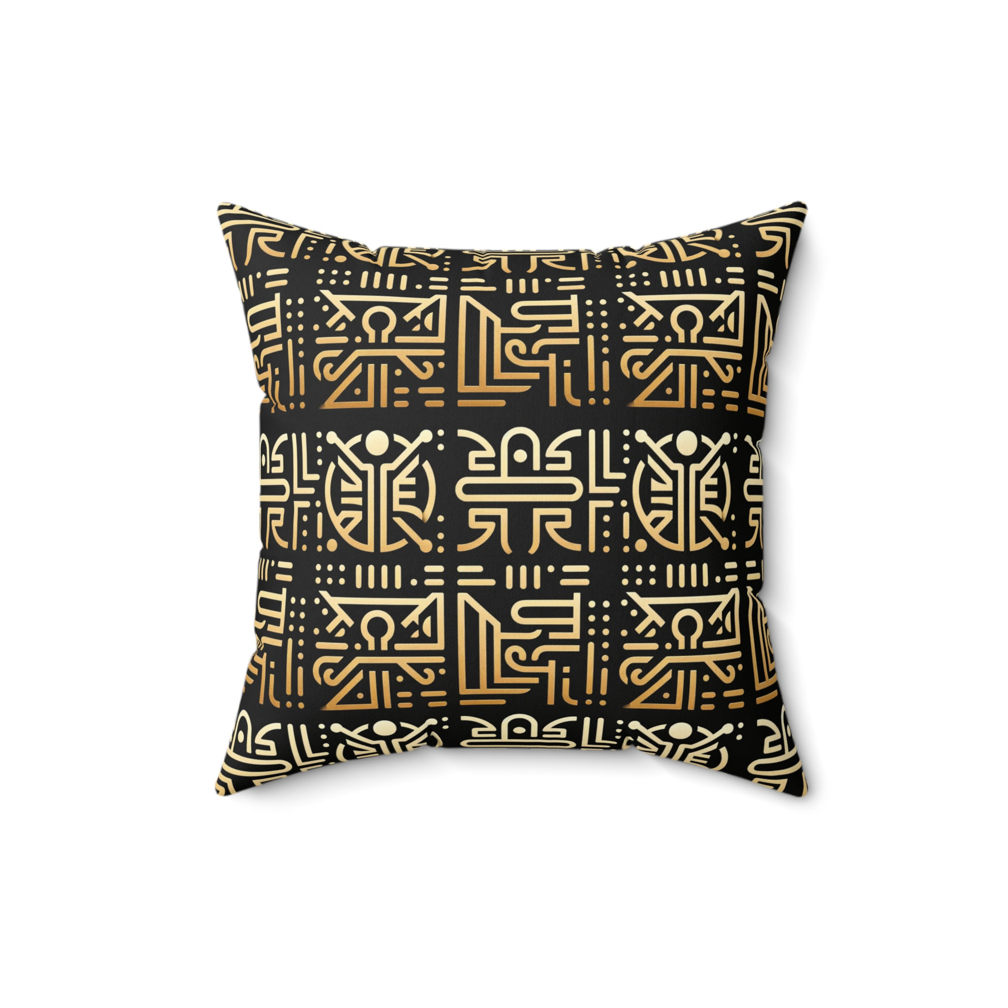 Gold Bold and Black Abstract Cushion -Ancient Aztec Inspired Design. Mix & Match