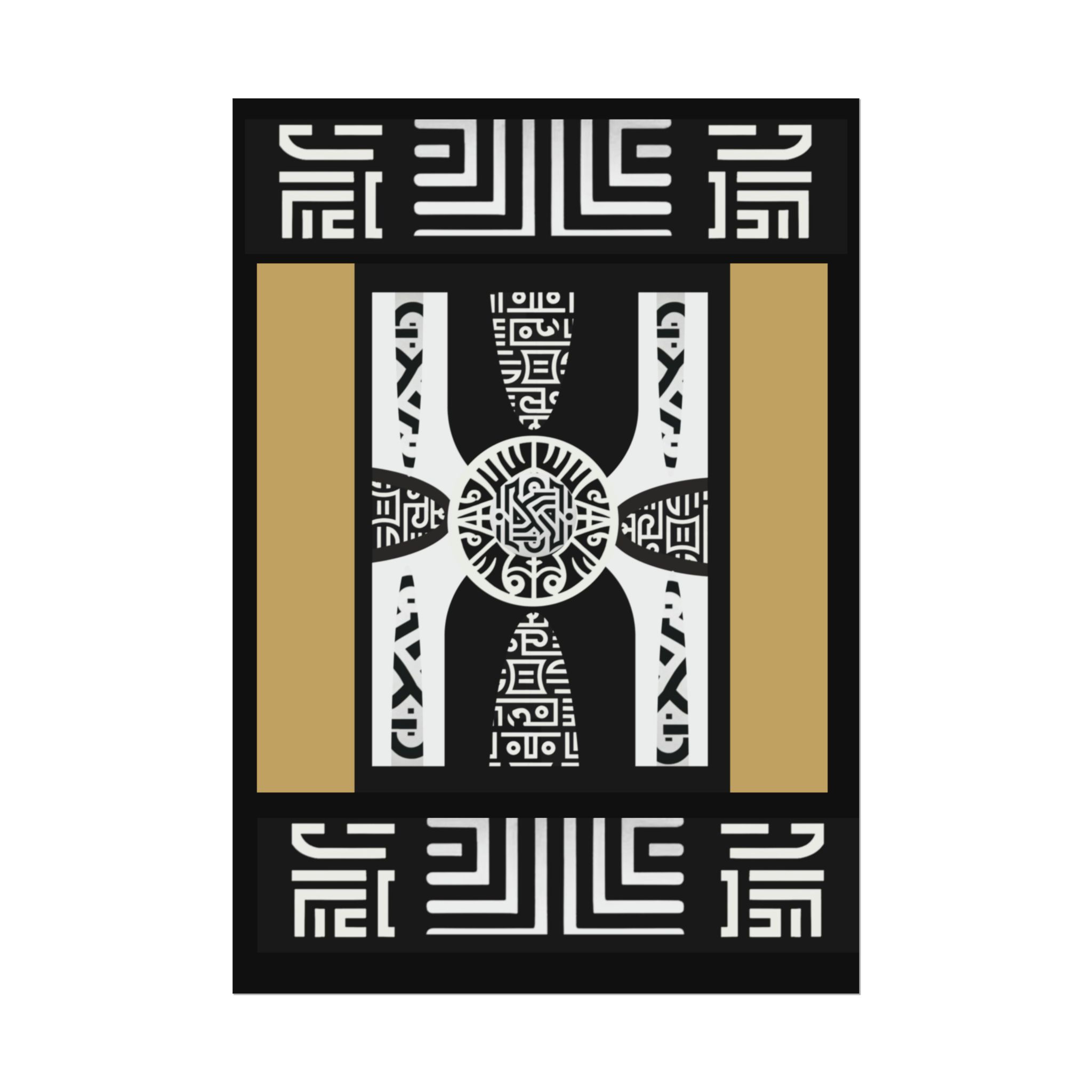  Bold Aztec-Inspired Abstract Art – Geometric Patterns  -Rolled Posters 