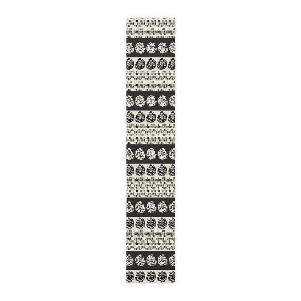 Thumbnail: Black and Cream Aztec Mud Cloth Table Runner | Home Decor | Table Decoration