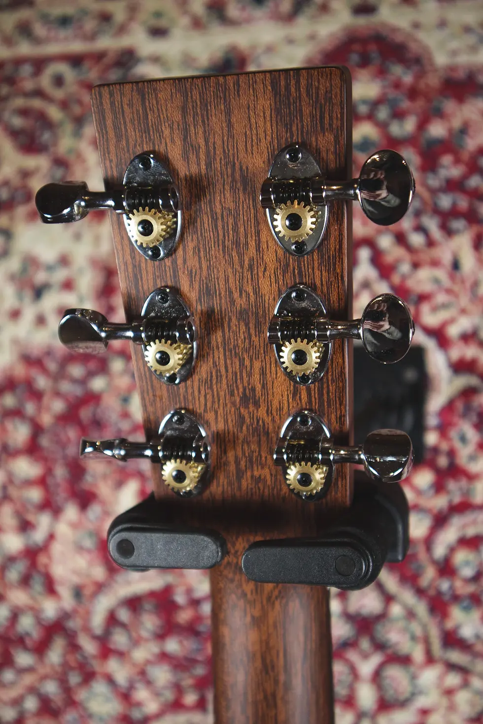 Thumbnail: Auden Colton headstock rear tuning machines open gear detail