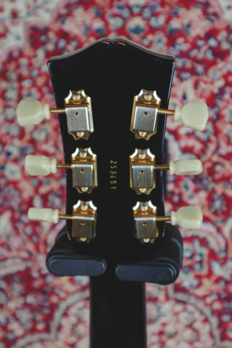 Thumbnail: Maybach Lester '54 Custom Black Velvet rear headstock tuners close up