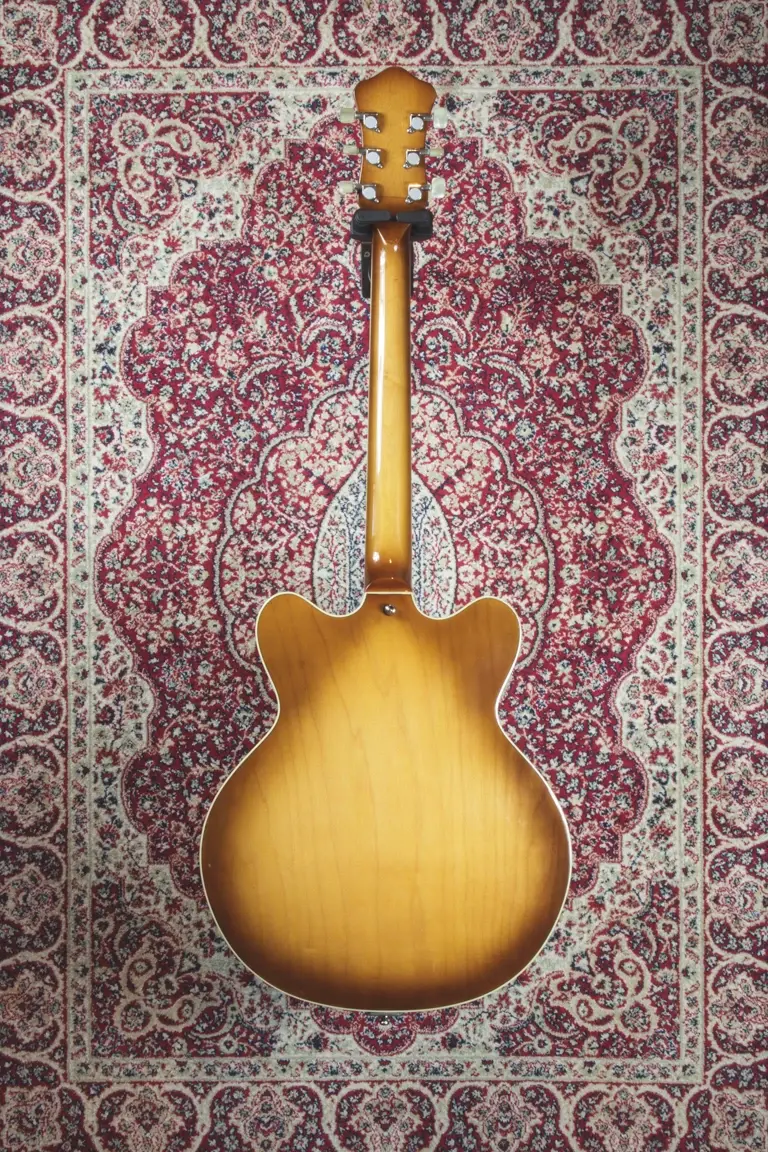 Thumbnail: Hofner Verythin full body back view sunburst