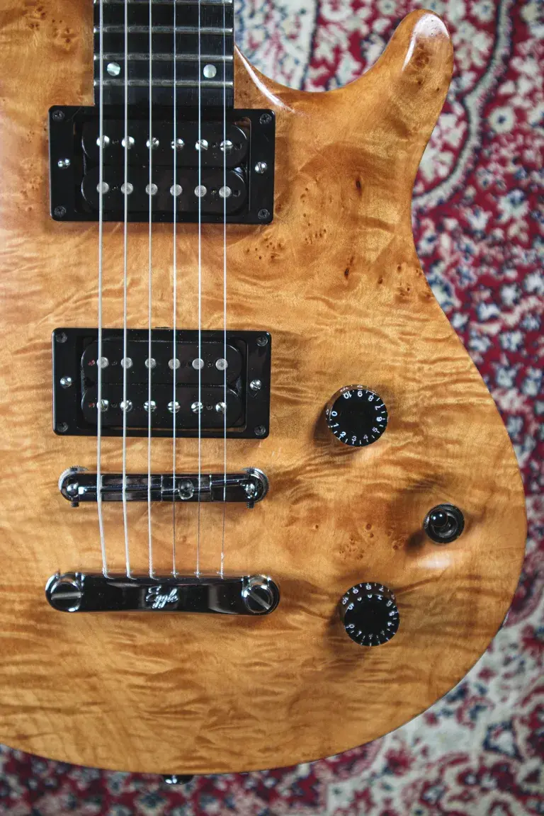 Thumbnail: Patrick Eggle Berlin Pro pickup and figured maple top close-up