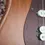 Thumbnail: Detail of light scratch and surface mark on body of 2014 Fender FSR Stratocaster near pickguard.
