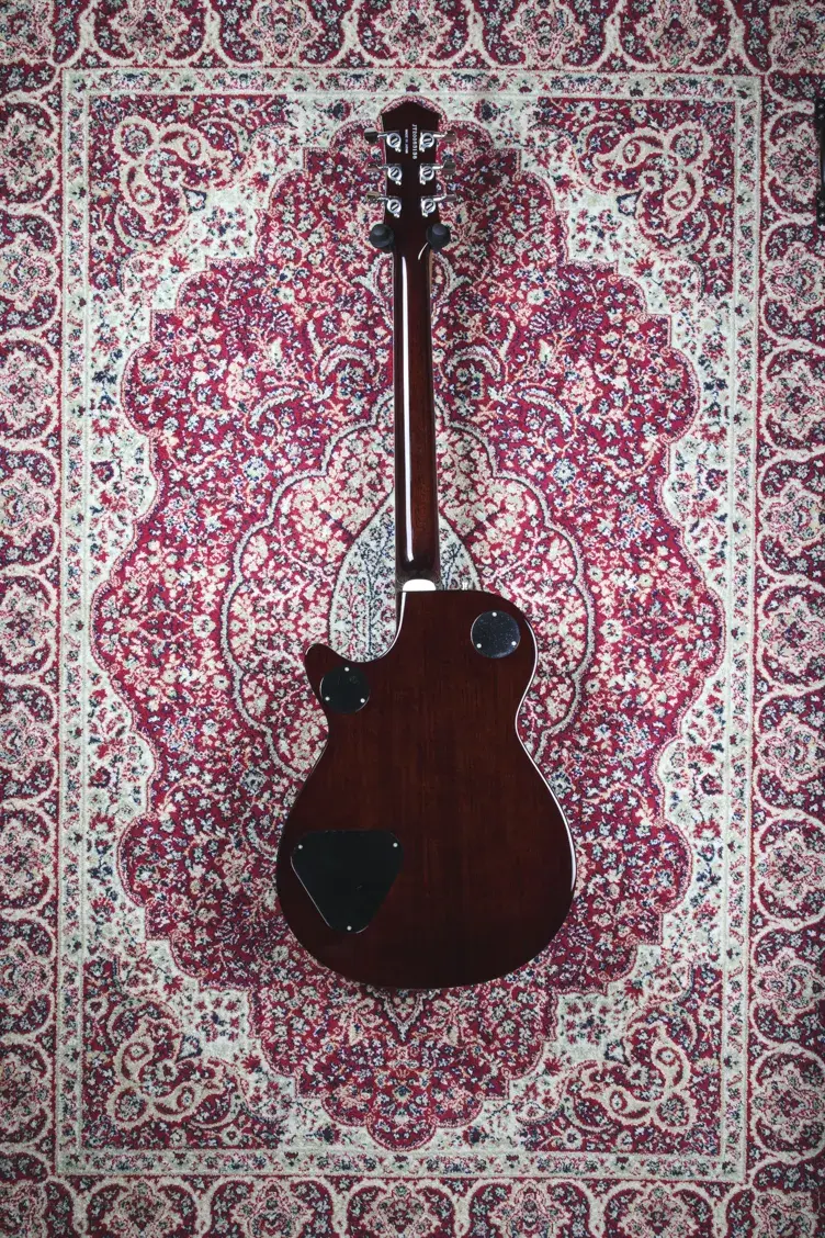 Rear view showing neck and mahogany body