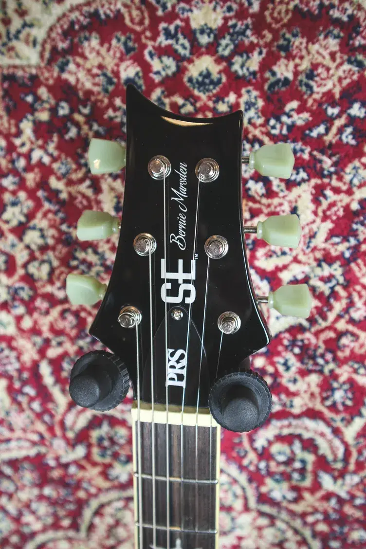 Thumbnail: PRS SE Bernie Marsden headstock with signature and tuners