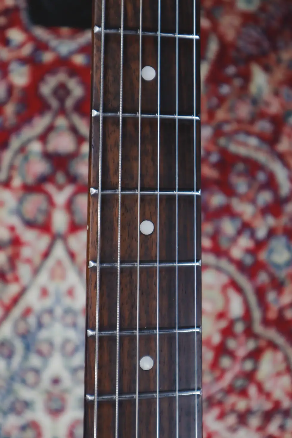 Thumbnail: Squier Bullet Stratocaster rosewood fingerboard close up