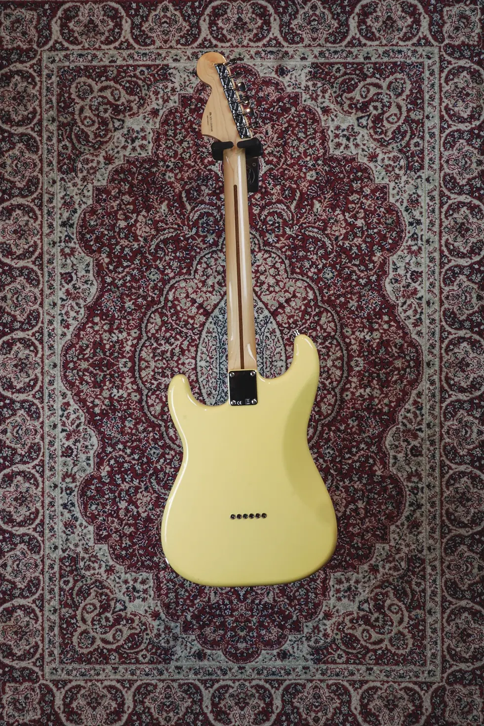 Fender Pawn Shop Stratocaster Deluxe full rear view on rug
