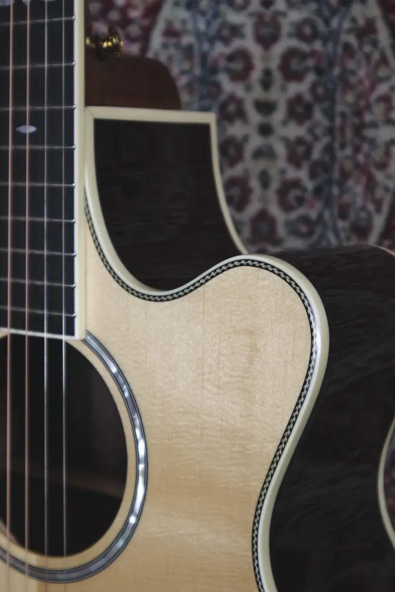 Thumbnail: Tanglewood TW45HSRE neck heel and cutaway detail