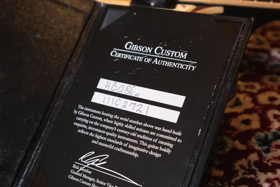 Thumbnail: Gibson ES-335 Purchase Certificate: Certification of ownership for a Gibson ES-335 instrument.