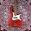 Thumbnail: Top-down view of the Aria PRO II RSB1000 CA Bass in Red, placed on The Woodshed’s red and white bird's-eye carpet.