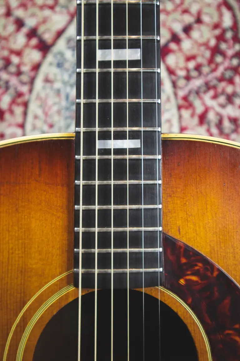 Thumbnail: Epiphone Texan fretboard inlay detail mid 60s