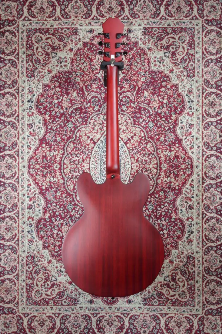 Thumbnail: Back close up Epiphone Dot Studio wood grain and finish