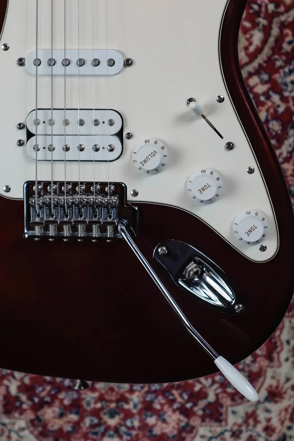 Thumbnail: Fender Stratocaster bridge and tremolo detail