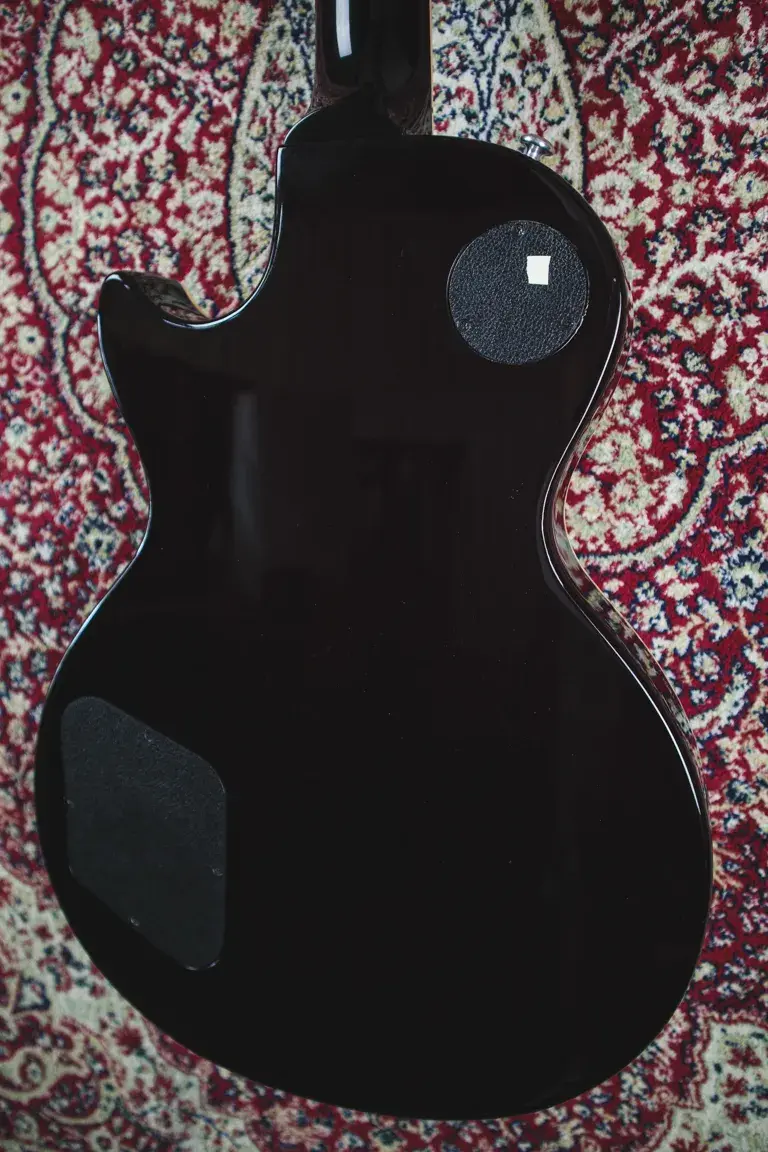 Thumbnail: Back view of Gibson Les Paul Traditional showing dark mahogany finish