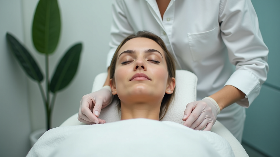 Eye-level view of a skincare clinic treatment room