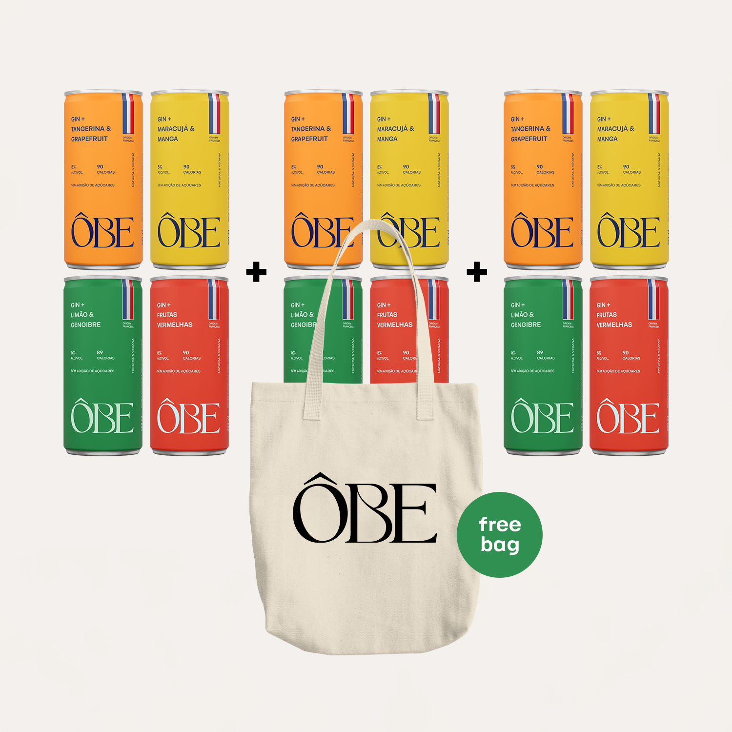 3 Packs Todos Sabores + Bag Ôbe - drink 269ml (12 un)