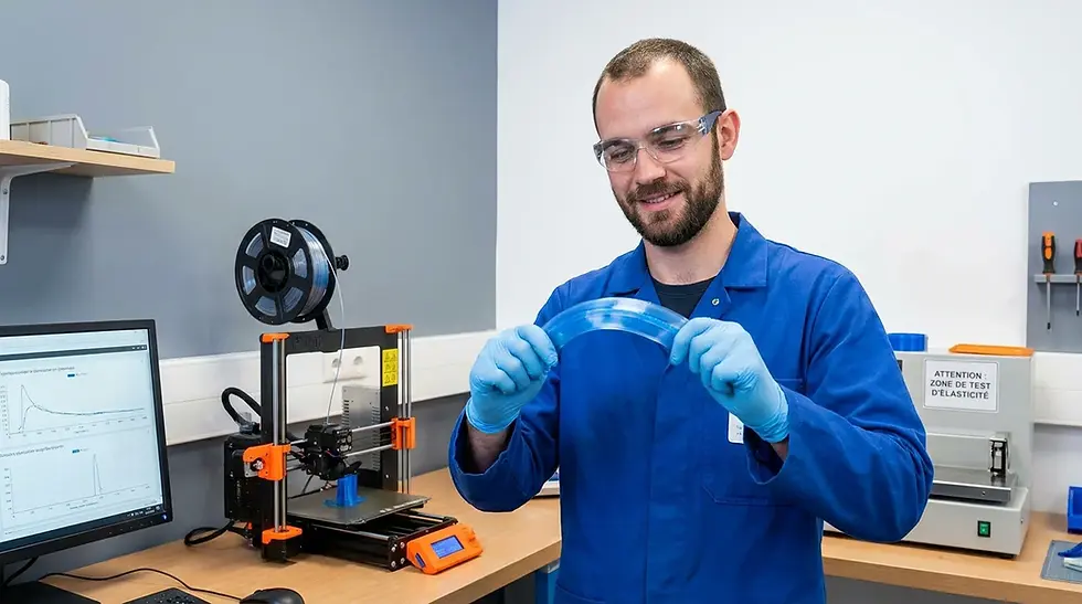 Impression 3D avec filament flexible.