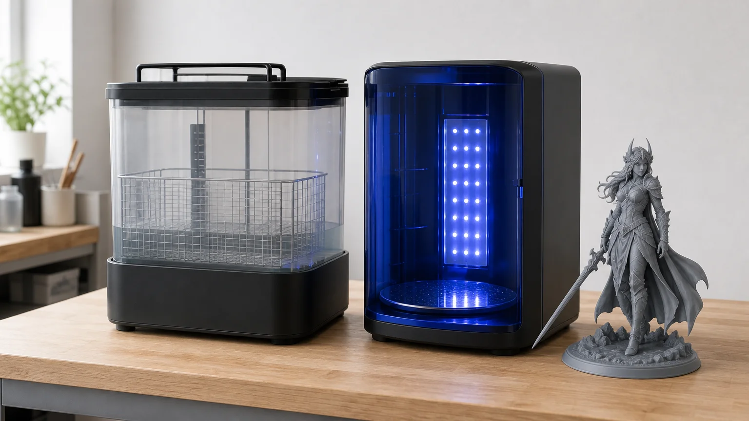 Station de lavage et de polymérisation pour impression 3D