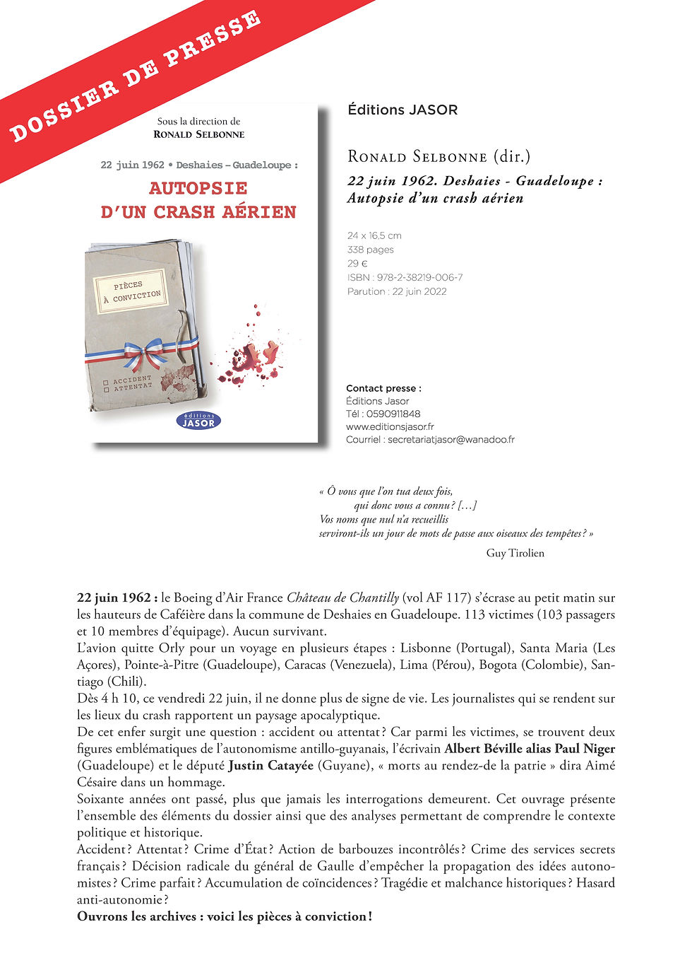 Miniature : Autopsie d’un crash aérien – 22 juin 1962 – Deshaies – Guadeloupe