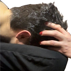 Focused cranial massage technique for male client in Ayurvedic therapy