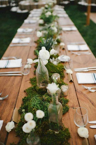 Moodboard Univers : chemin de table mousse végétale