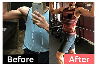 Before and after strength training transformation