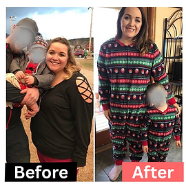 Before and after weight loss transformation