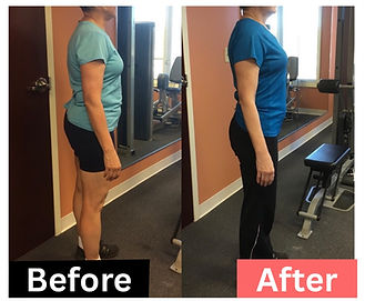 Before and after weight loss transformation