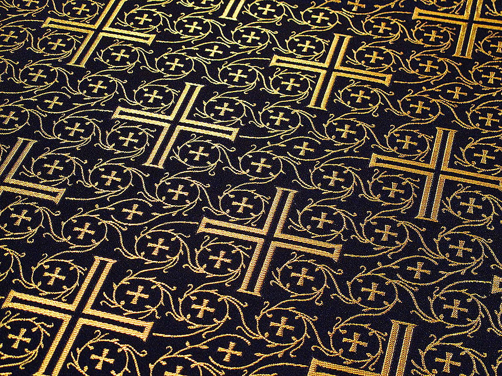 Byzantine cross - Nonmetallic Greek Brocade - Church Brocade -Liturgical Brocade