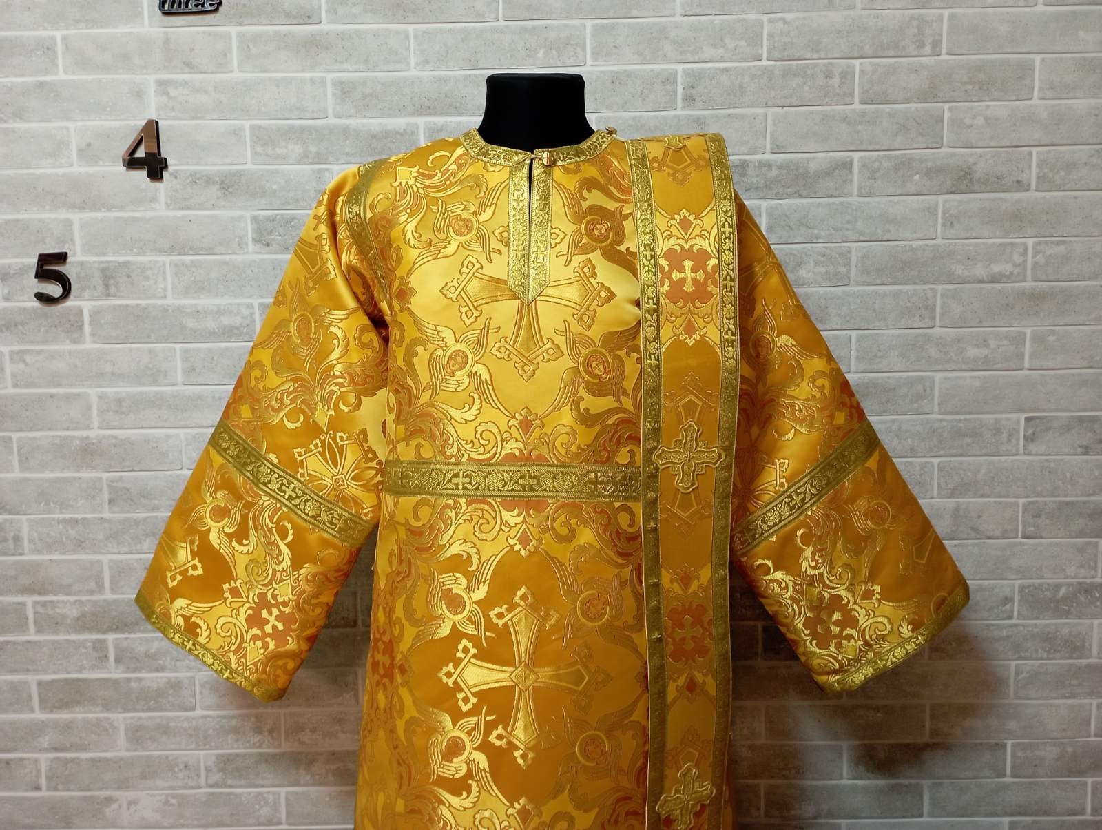 Deacon vestments set in gold metallic brocade - Protodeacon's sticharion
