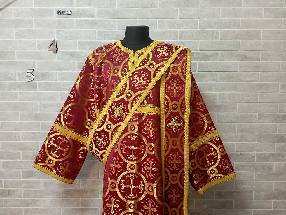 Thumbnail: Orthodox sticharion for protodeacon - Deacon's alb - Liturgical stichar