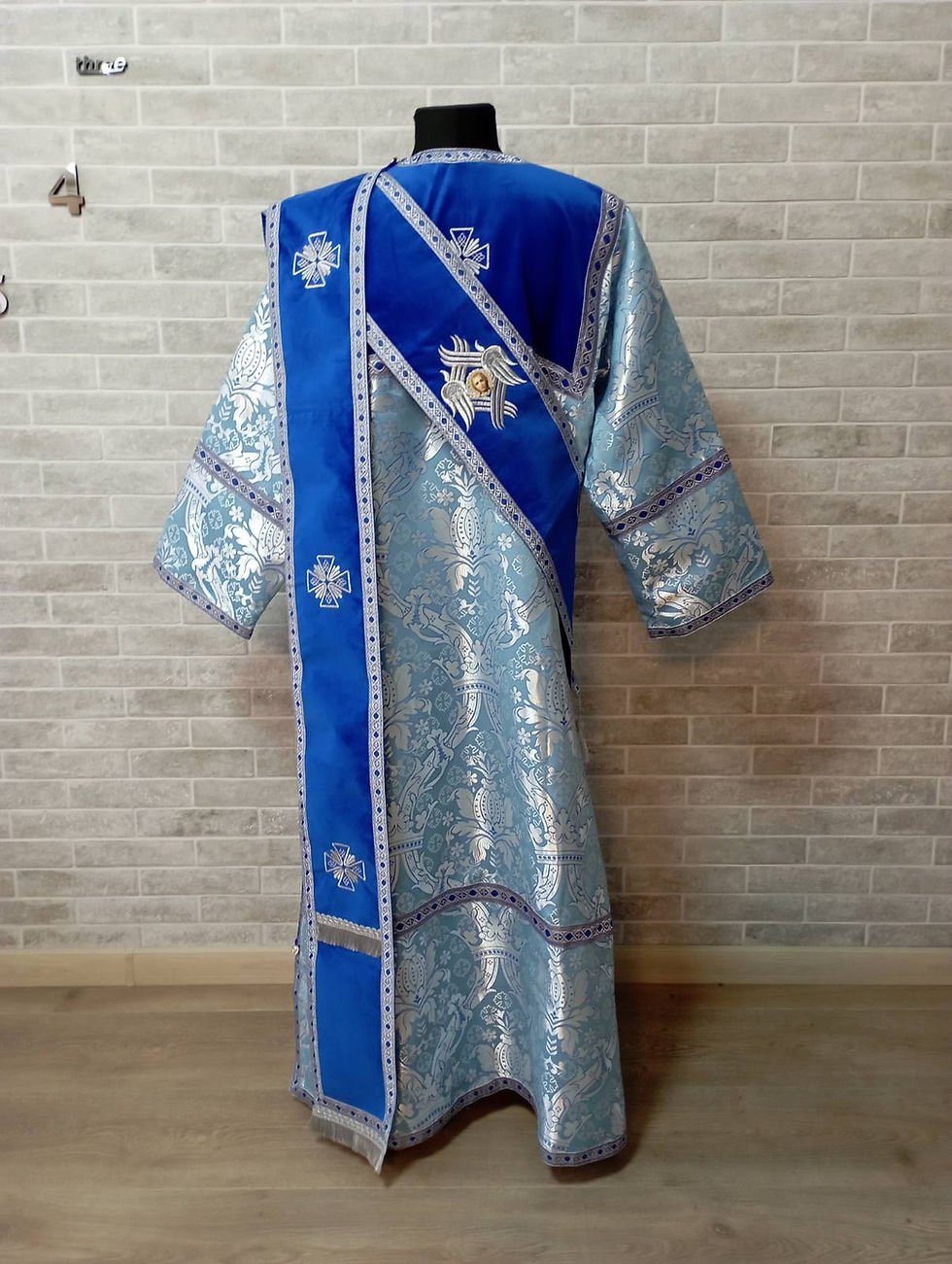 Thumbnail: Combined velvet and brocade Protodeacon's sticharion with Double orar for deacon